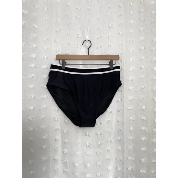 BMJL Women's Bikini Set Adjustable Straps Swimsuit Black/White Crop Top, New XL - Picture 5 of 8